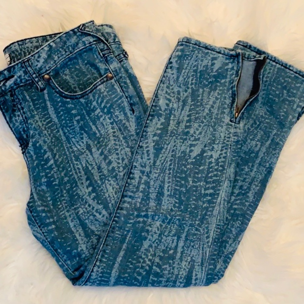 Free People Printed Skinny Crop Jeans 30
